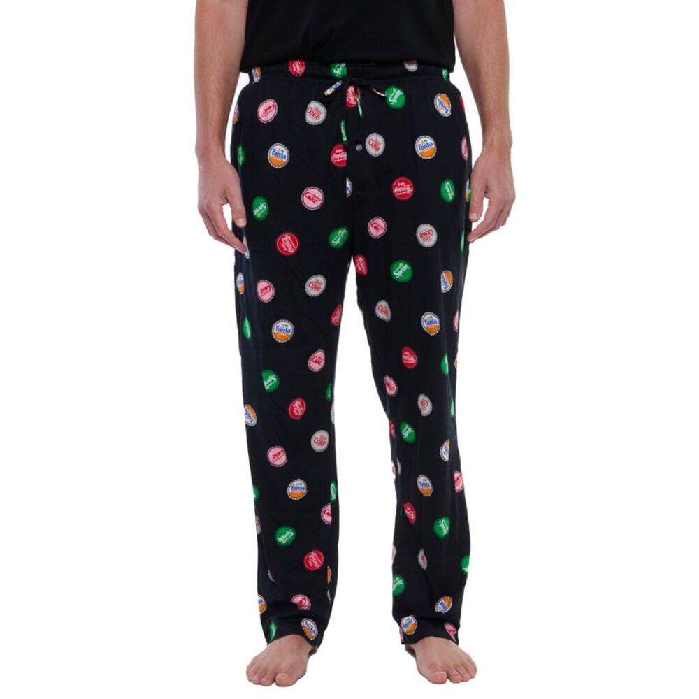 New Mens Coca Cola Soda Bottle Cap Pajama Pants Loungewear